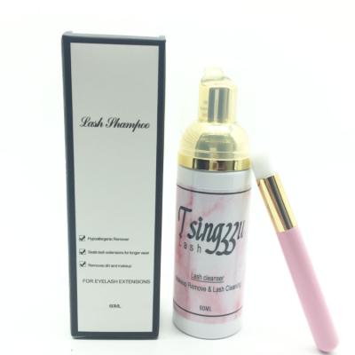 China Custom Wholesale Lash Extension Foam Detergent Eyelash Shampoo With Free Brushes for sale