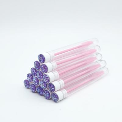 China Eyelsh Individually Packaged Tube Eyelash Brush Color Pattern Disposable Eyebrow Brush Eyelash Brush for sale