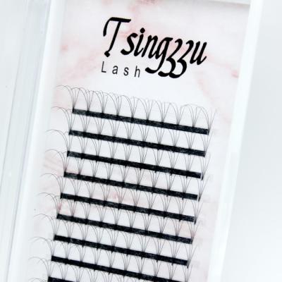 China Long Ellipse Natural Mink Eyelash Fans Russian Volume Lashes Split Flat Lashes for sale