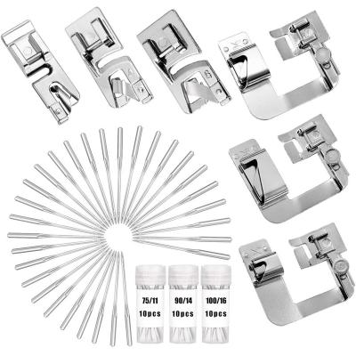 China Low Needle Hemming Feet Kit Narrow Rolled Household Sewing Machine Leg 36Pcs Hem Presser Foot Wide Edge Presser Foot For Household Sewing Machines for sale