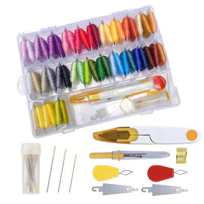 China 67Pcs Cross Stitch Floss Embroidery Kit Colorful Threads Magic Embroidery Needlework Pen Set DIY Sewing Quilting Kit for sale