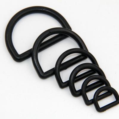 China Black POM 25mm 1inch D-Ring Clip Flat Backpack Webbing Straps Adjustable Plastic Buckle Slider Nickel Free for sale