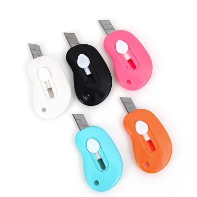 China Beautiful Pocket Office Knife Letter Portable Box Opener Retractable Cute Mini Box Cutter Portable Serving Knife for sale