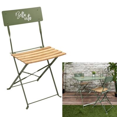 China Modern Outdoor Garden Chair Small Foldable Metal And Wood for sale