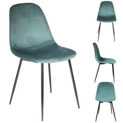 China Modern Living Room Modern Resturant Velvet Dining Chair Metal Leg for sale