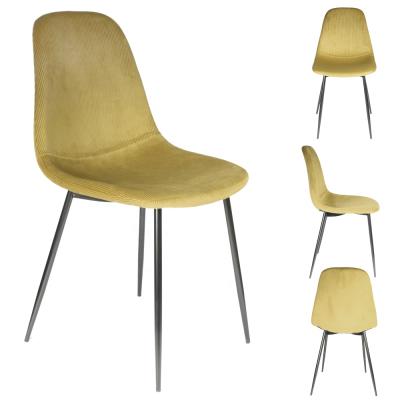 China Modern Living Room Modern Resturant Velvet Dining Chair Metal Leg for sale