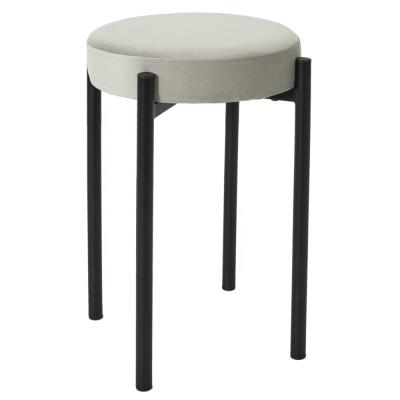 China Nordic modern living room restaurant modern velvet stools metal leg for sale