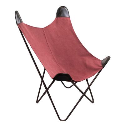 China Modern Burgundy Foldable Lounger Butterfly Chair for sale