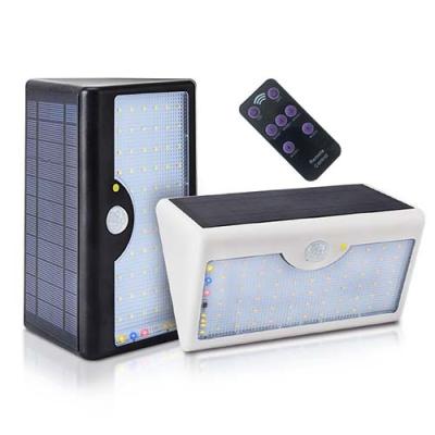 China Green Renewable Energy Lighting Factory Direct Sale Solar Powered Wall Lamp 60 Led Remote Controlled Solar Wall Light Garden Solar Wall Light for sale