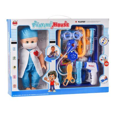 China Eco-Friendly Hospital Role Playing Diy Kits Medical Dolls With Music Pretend Doctor Educational Toy Play Set for sale