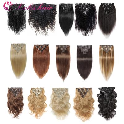 China Straight Seamless Clip In Virgin Remy Hair Extension Hair Extensions Clip On For Black Women Free Sample for sale