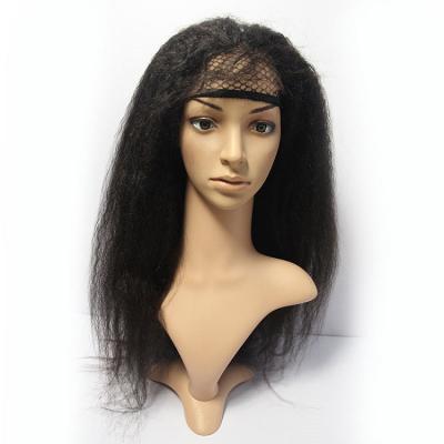 China Yaki 6 8 12 14 24 26 36 38 40 50 inch in yaki curly virgin hair full lace wig for sale