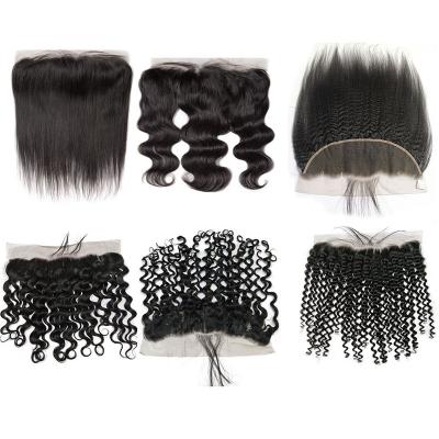 China Straight Brazilian Hair Bundles With Ear To Ear Transparent Swiss Lace Frontal Headband for sale