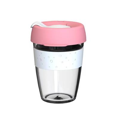 China Stocked Glass Water Bottle Coffee Hand Cup Travel Drinks Mug With Straw for sale