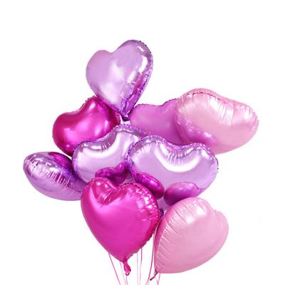 China Festival Decoration Decor Love Gifts Valentine's Day 18 Inch Colorful Heart Foil Balloons Wedding Valentine's Day Party Color Heart Helium Balloons for sale