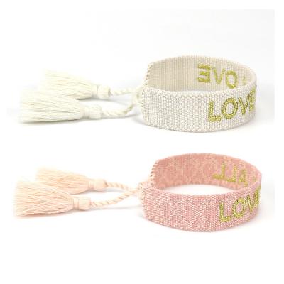 China Fashion Wind Romantic Promotional Colorful Handmade Woven Rainbow Cotton Style Jewelry Rope Ethnic Friendship Embroidered Bracelets for sale