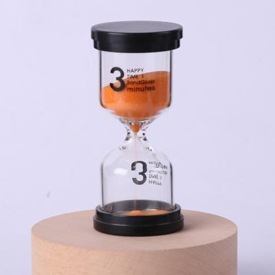 China Promotional Traditional Gifts Kids Game Timer Toys 3 Minute Sand Timer Plastic Colorful Hourglass for sale