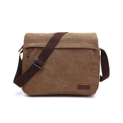 China High Grade Brown Canvas Shoulder Bag Men Cross Body Bag Messenger Satchel Bag for sale