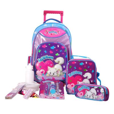 China Fashion School Bags Set For Girl School Backpack Trolley Bag With Cartoon for sale