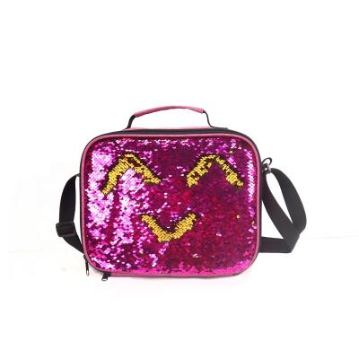 China Reversible Food Sequin Lunch Box Bag Lunch Cooler Bag For School for sale