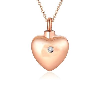 China CLASSIC Cremation Jewelry Memorial Urn Necklace For Ashes Love Heart Pendant Stainless Steel Ashes Holder for sale