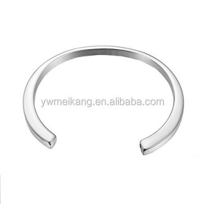 China MEIKANG CLASSIC Memorial Smooth Bangle Cuff Cremation Jewelry Stainless Steel Cremation Urn Bracelet for sale