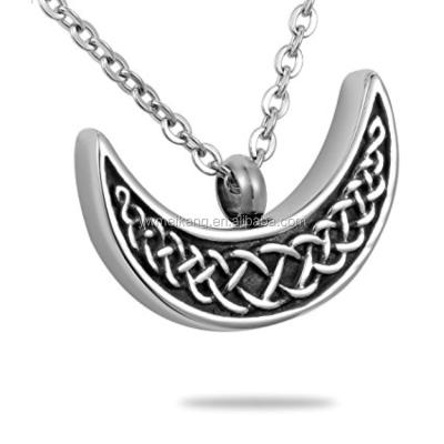 China CLASSIC Celtic Crescent Moon Pendant Necklace Cremation Urn Ash Keepsake Jewelry for sale