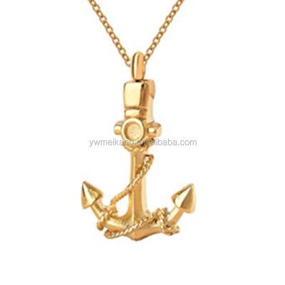 China CLASSIC Anchor Cubic Zirconia Ashes Necklace Jewelry Dangling Cremation Keepsake Urn for sale