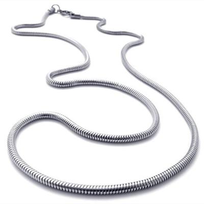 China CLASSIC Round Snake Chain Stainless Steel Pendant Necklace For Men Women Necklace Jewelry for sale