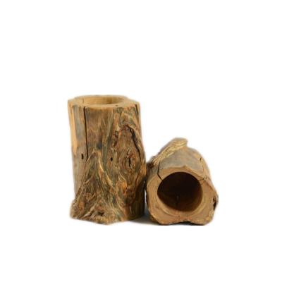 China Europe Tree Stump Tea Light Holder Wooden Candlestick For Home Wedding Decoration for sale