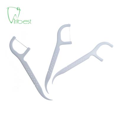 China High Quality Tribest #3 Logo 50pcs/bag Floss Stick Floss Toothpicks Custom Toothpicks Area Effectively Clean Interdental Daily Oral Care for sale