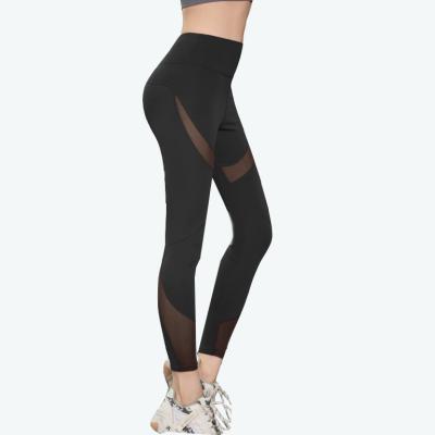 China Breathable Women 4 Ways Stretch High Waist Yoga Pants With Mesh Workout Running Yoga Leggings for sale