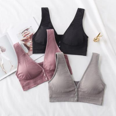 China Wholesale High Quality Antibacterial Seamless Sports Bra Middle-aged Women Maternity Sleep Care Front Closure for sale