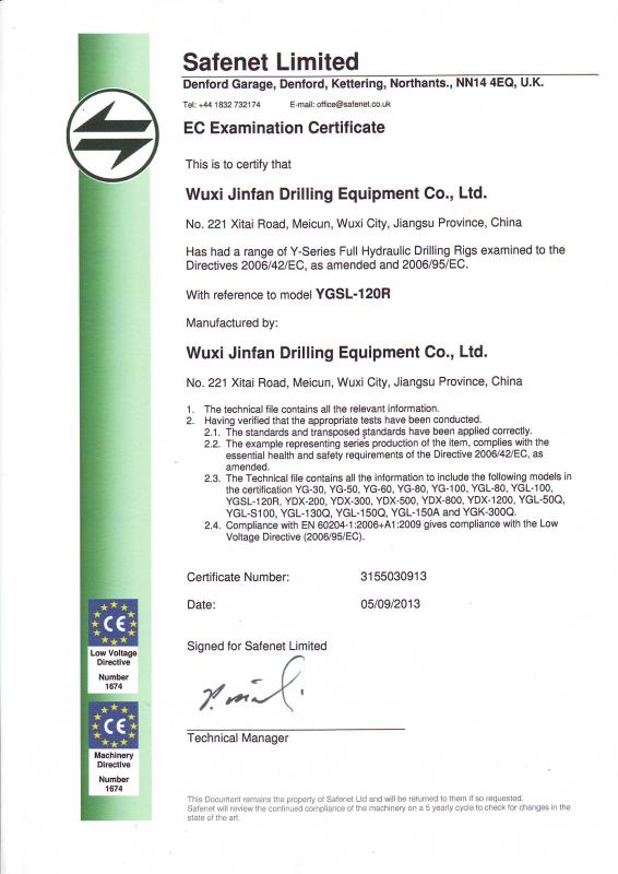 CE - Wuxi Jinfan Drilling Equipment Co., Ltd.