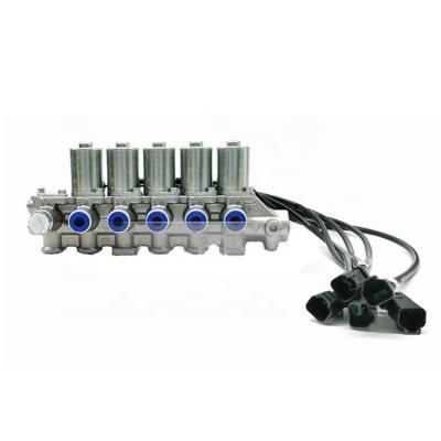 China Excavator 12v 24v 5 Way 2 Position Group 6 Solenoid Valve Pneumatic Manifold for sale