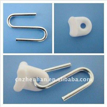 China Metal curtain hook-iron galvanized steel hanger with white plastic, tent hardware, tent accessories, tent components for sale