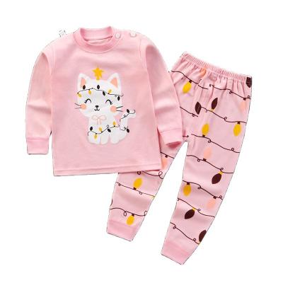 China 2022 New Arrival Preppy Low Price Style Unisex Organic Baby Clothes Wholesale 100% Cotton Winter Long Sleeve Casual Kids Pajamas Set for sale