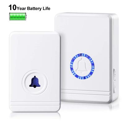 China Modern Wireless Doorbell Chime Plug-in Push Button With LED Indicator 48 Ringtones 5 Ring Doorbell Volume for sale