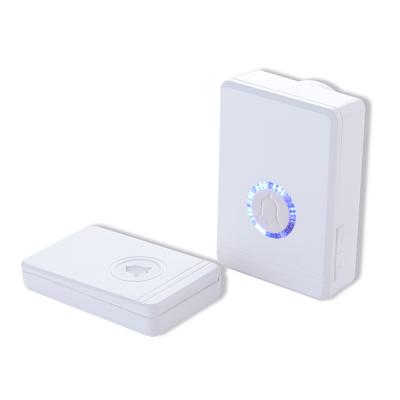 China ABS Plastic Light Home Deaf Manual Wireless Doorbell 1 Transmitter and 1 Receiver Ring Smart IP54 Industrial Waterproof Wireless Doorbell for sale