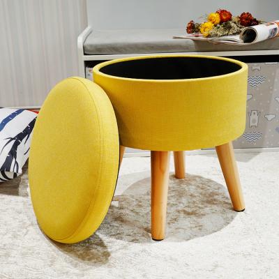 China Foldable Storage HStex Stool Stool Stool With Wooden Legs Furniture Home Living Room for sale