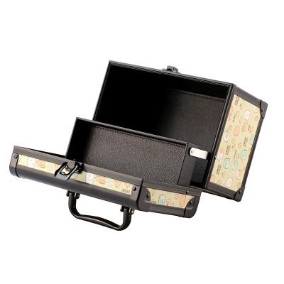 중국 Professional OEM portable Leopard Print tray beauty box mini beauty case make up, woman beauty travel cosmetic case 판매용