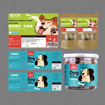 China Waterproof SICAITE Dog Cat Pet Food Packaging Label Custom Logo Design Self Adhesive Waterproof Labels Sticker Roll for sale