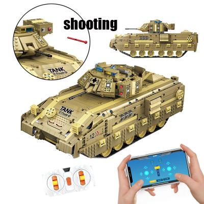 China Building Toy Best Seller Moyu RC Military Toys With Technic Legoing Toys Fighting Car M2A2 Tank Building Blocks for sale