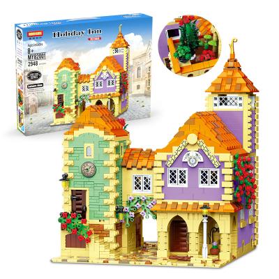 China Villa Toy Model Assembly Brick Gift DIY Toy Building Block House Holiday Street View MOC Building Block Toy Moyu for sale