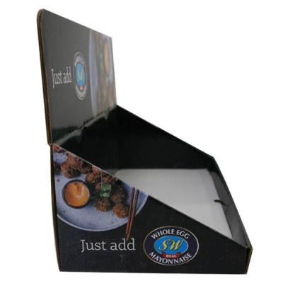 China Recycled Materials Recycled Spices Material Glossy Black Kitchenware Display Stand Corrugated Paper Card for sale