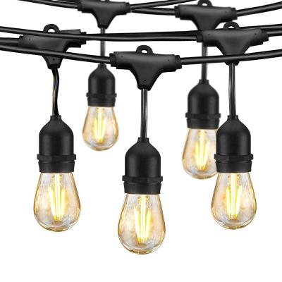 China E26/E27 48ft Outdoor Waterproof Flexible Led Light String Sockets Perfect Hanging Patio Lights for sale