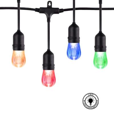 China Outdoor Waterproof 48FT RGB LED String Light Color Changing RGB String Light with S14 Bulb for sale