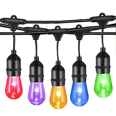 China RGB String Light Hanging 48FT Color Changing Remote Control Outdoor 16 Color LED String Lights for sale