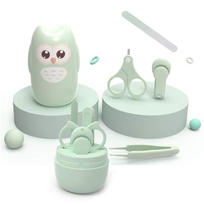 China Safety Trimmer Modern Newborn Owl Nail Manicure Tweezer Scissors Polisher Set Baby Nail Clippers Kit for sale