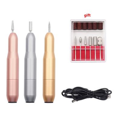 China Rechargeable Nail Polishing USB Battery Speed ​​Adjustable Portable Battery Nail Drill Machine Polisher Set for sale